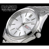 Casio Quartz Silver Dialer Chain Watch