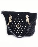 Aunly Black Velvet Handbag For Women